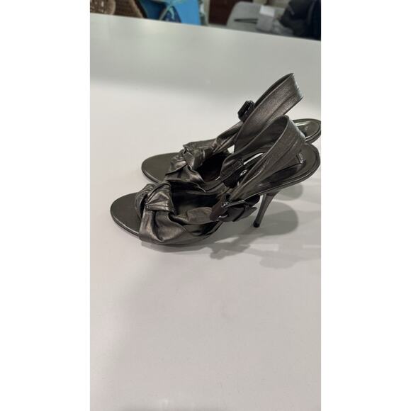 BCBGMAXAZRIA CHELSEY METALLIC Pewter Hell 6.5NIB classic the early 2000s Y2Kera - Picture 3 of 7